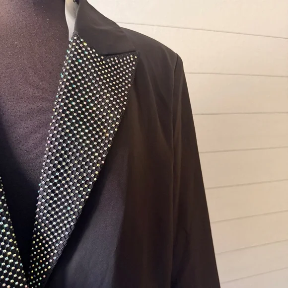 Kaiia Diamante Trim Mini Blazer Dress in Black NWT - Picture 7 of 11